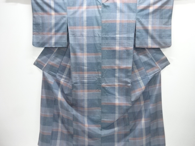 JAPANESE KIMONO / TSUMUGI / WOVEN GRID